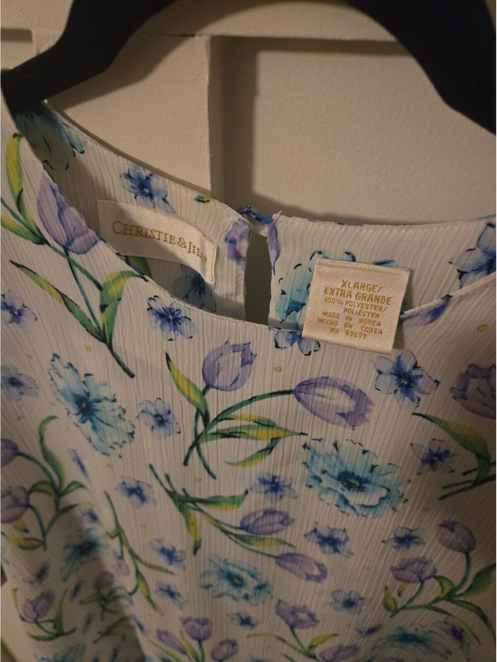 Vintage Christie & Jill Floral Plisse Blouse - Picture 2 of 4